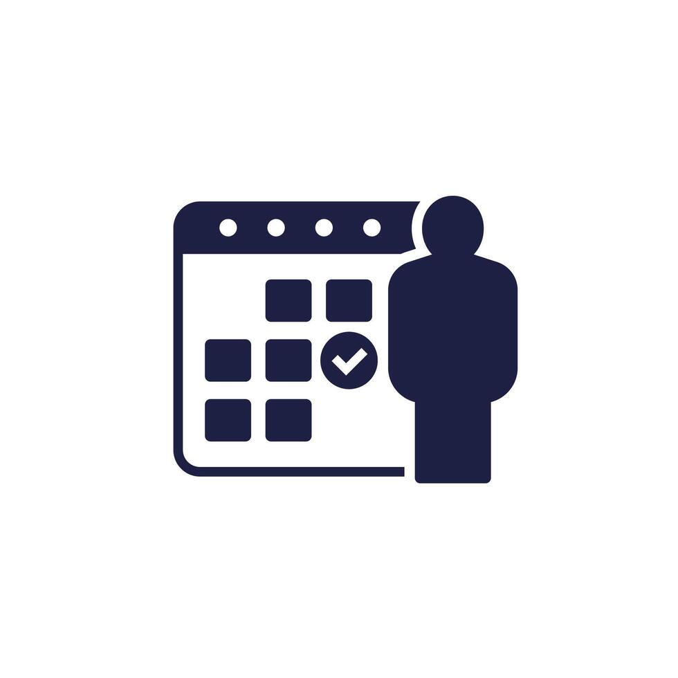 personal planner or schedule icon with a calendar vector