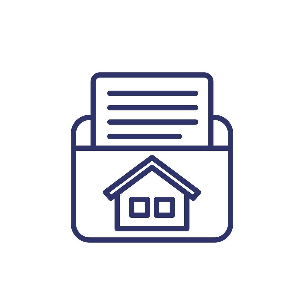 house project line icon with a folder vector