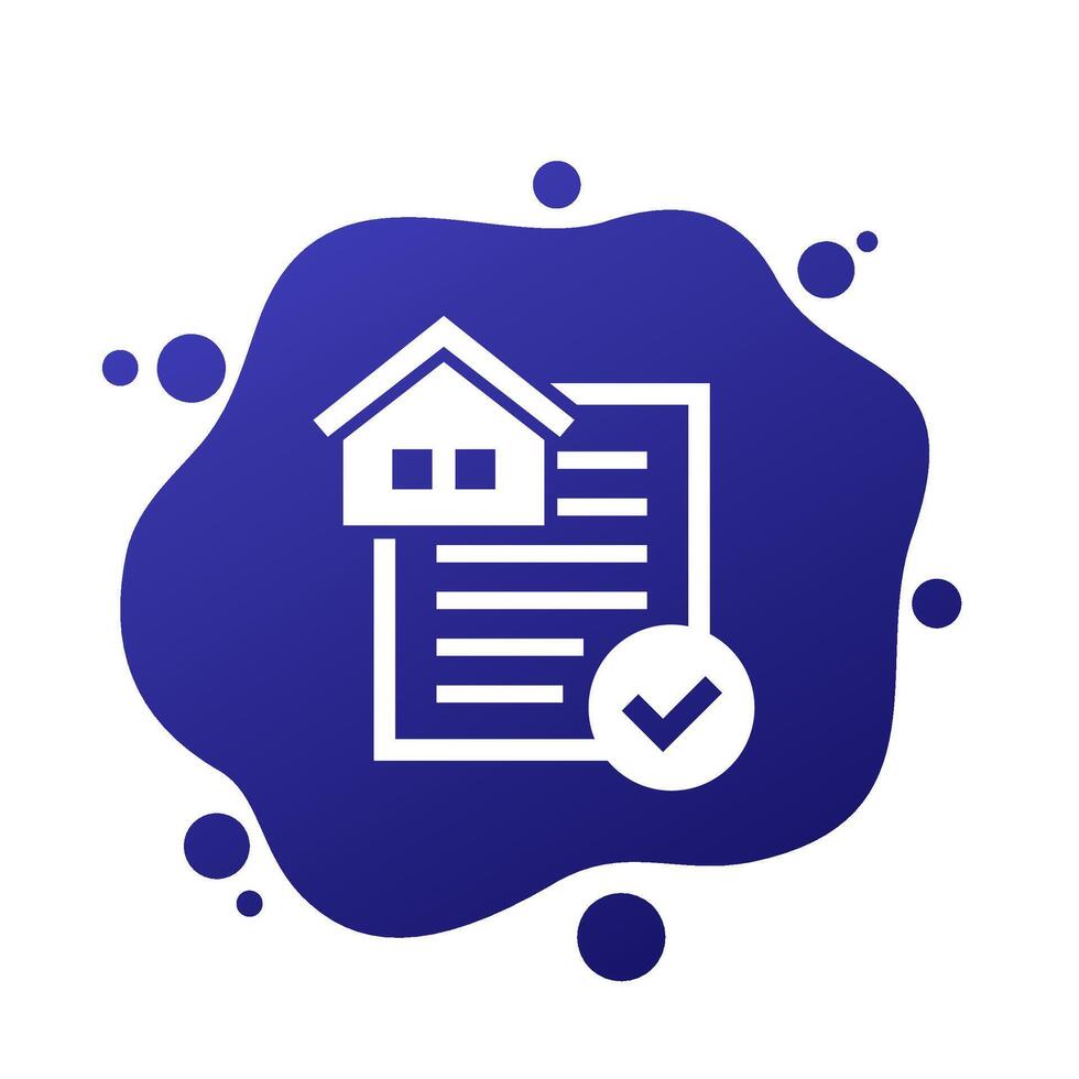 permit icon with a house vector