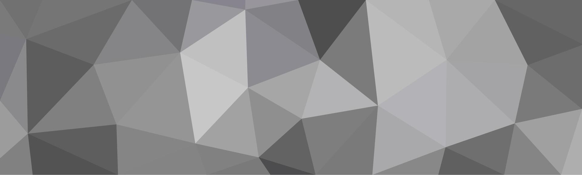 A grayscale low-poly geometric background made of various triangular shapes, creating a modern, abstract, and minimalistic visual texture. vector