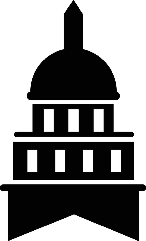 The capitol building is shown in black and white vector
