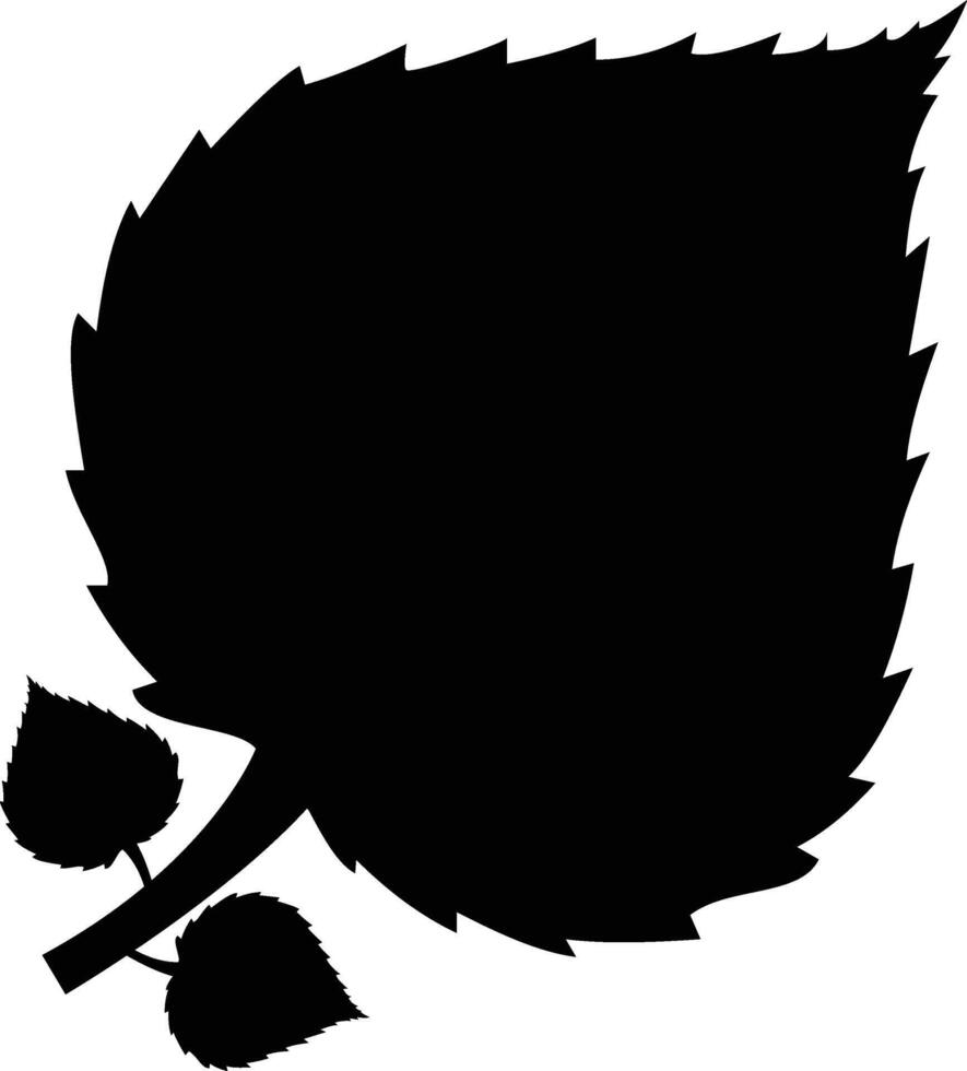 A black and white silhouette of a leaf vector