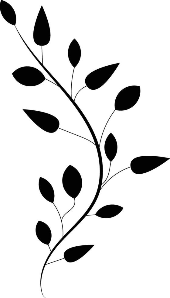 A black and white drawing of leaves vector