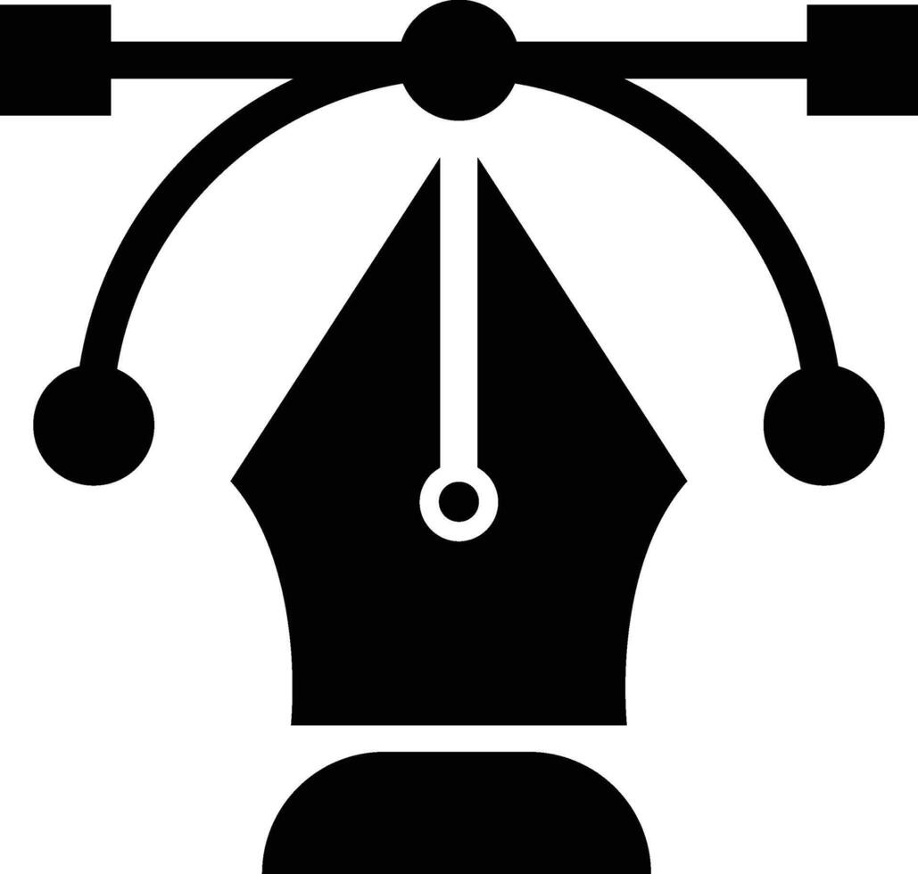 A black and white pen and ink icon vector