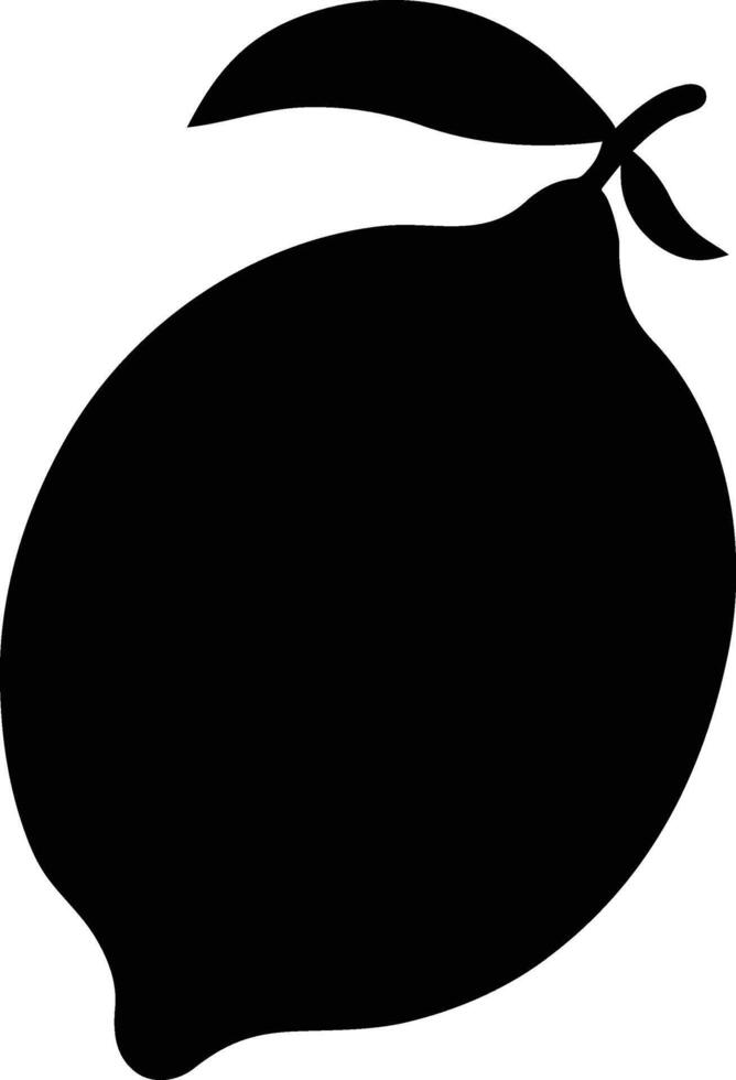 A black and white silhouette of a lemon vector
