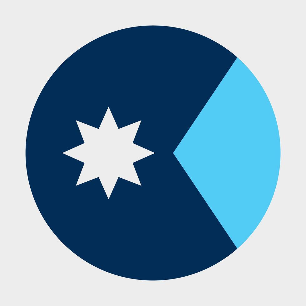 Flag of Minnesota, state of USA. Circle flag vector