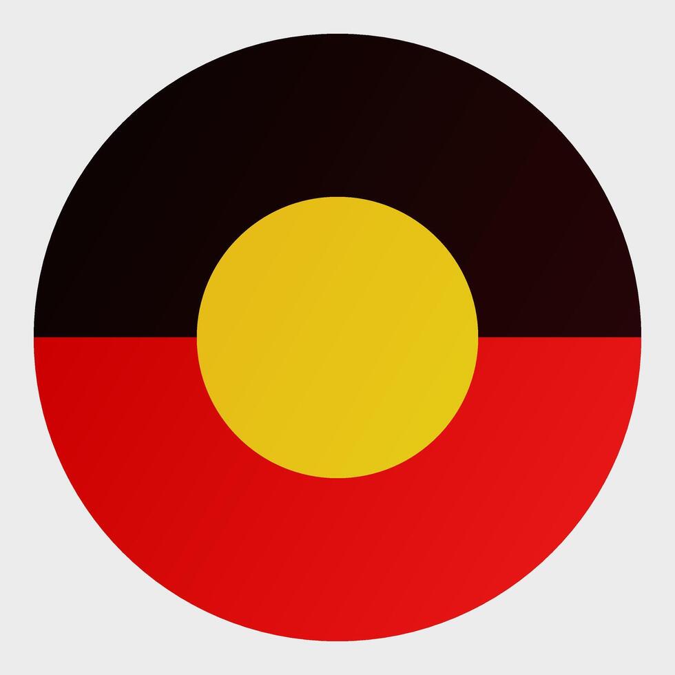 Australian Aboriginal Flag. Circle badge vector