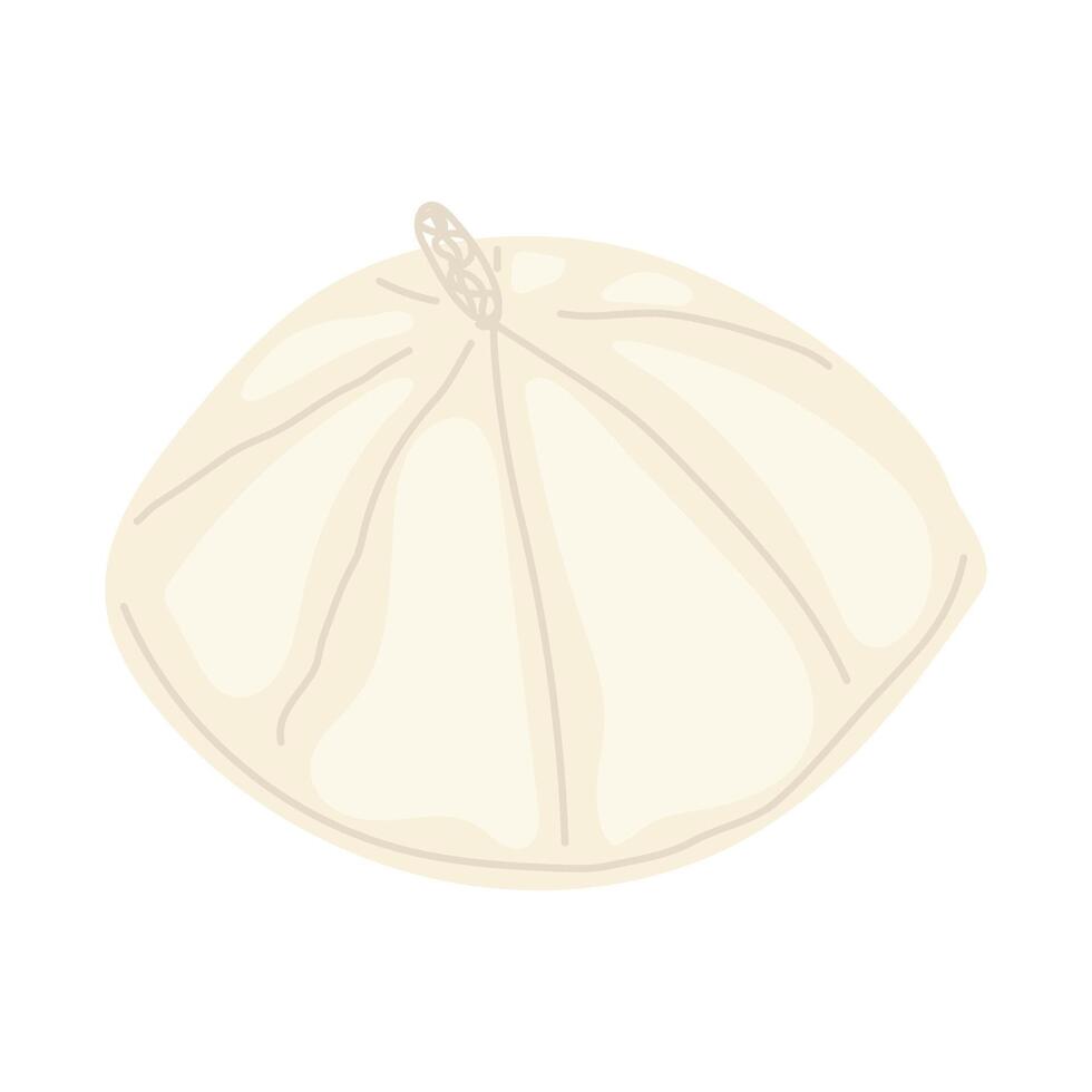 Zucchetto or Pileolus hat. White religious cap. illustration vector