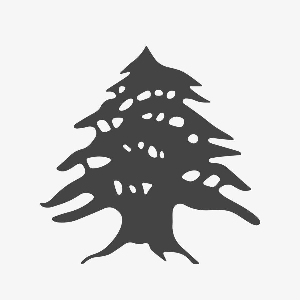 Lebanese cedar icon. National symbol of Lebanon country. vector