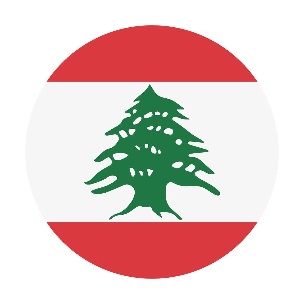 Lebanon flag circle badge. illustration vector