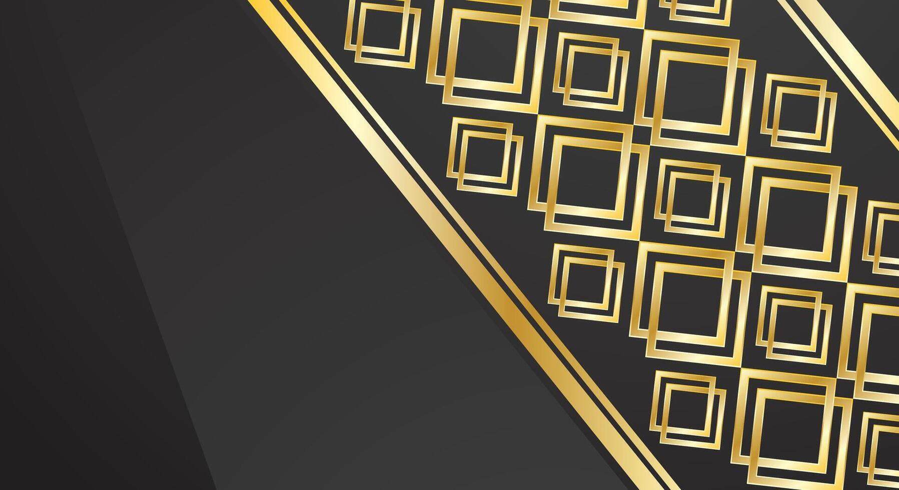 Geometric pattern gold line ornament luxury black background vector