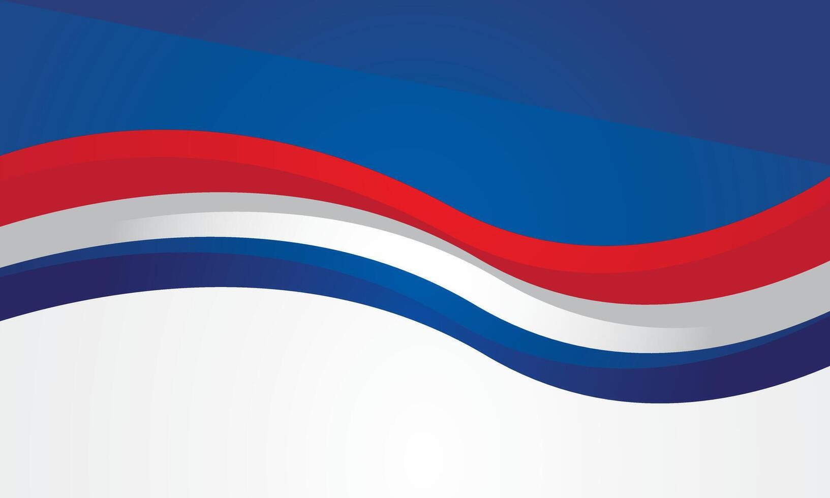 Abstract red white waves on blue background vector