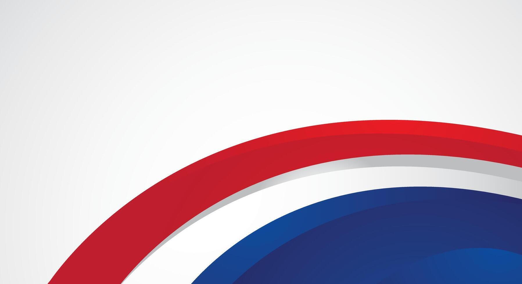 Blue white red flag abstract curve background vector