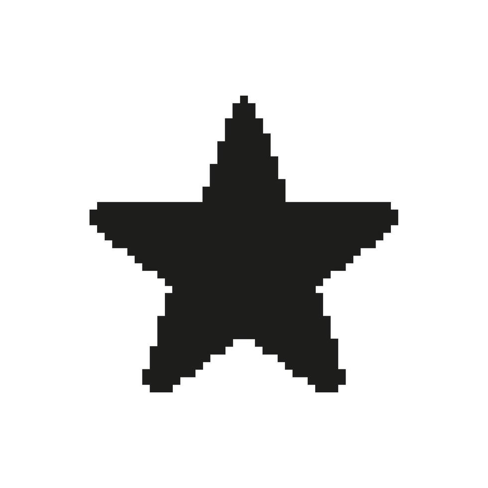 Pixelated Star Icon. Retro Gaming Aesthetic And Achievement Symbol. Nostalgic Design Element For Digital Art And Graphics. Isolated Illustration vector