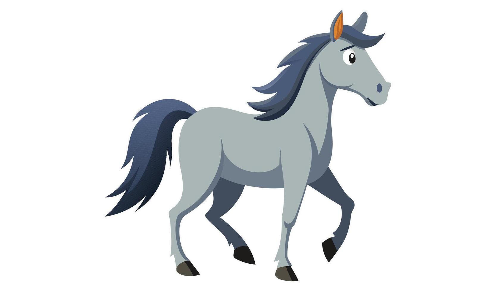 Grey Horse Clipart Walking Cartoon vector
