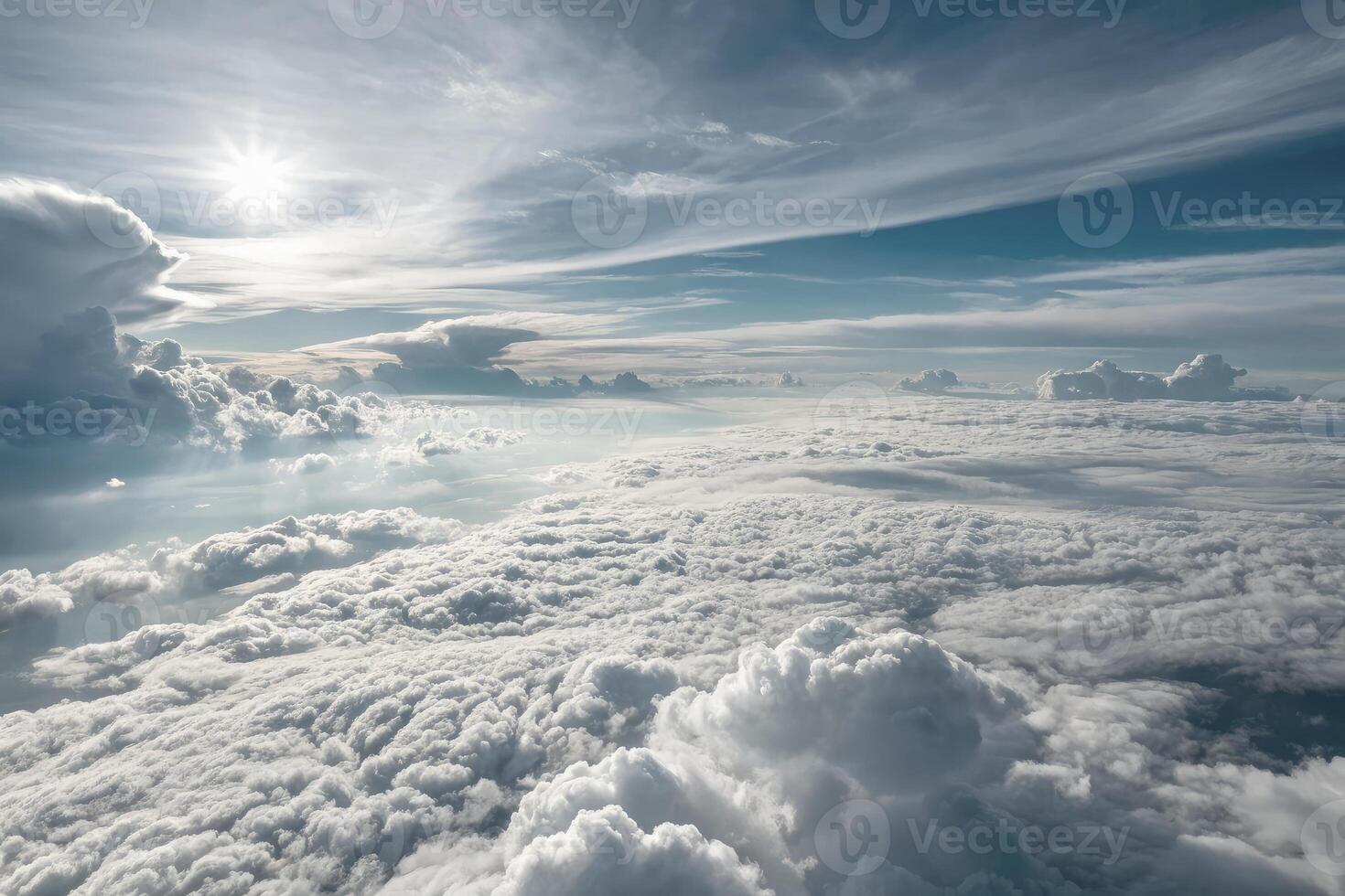 View of expansive cloud formations from a straight down perspective during daylight hours photo