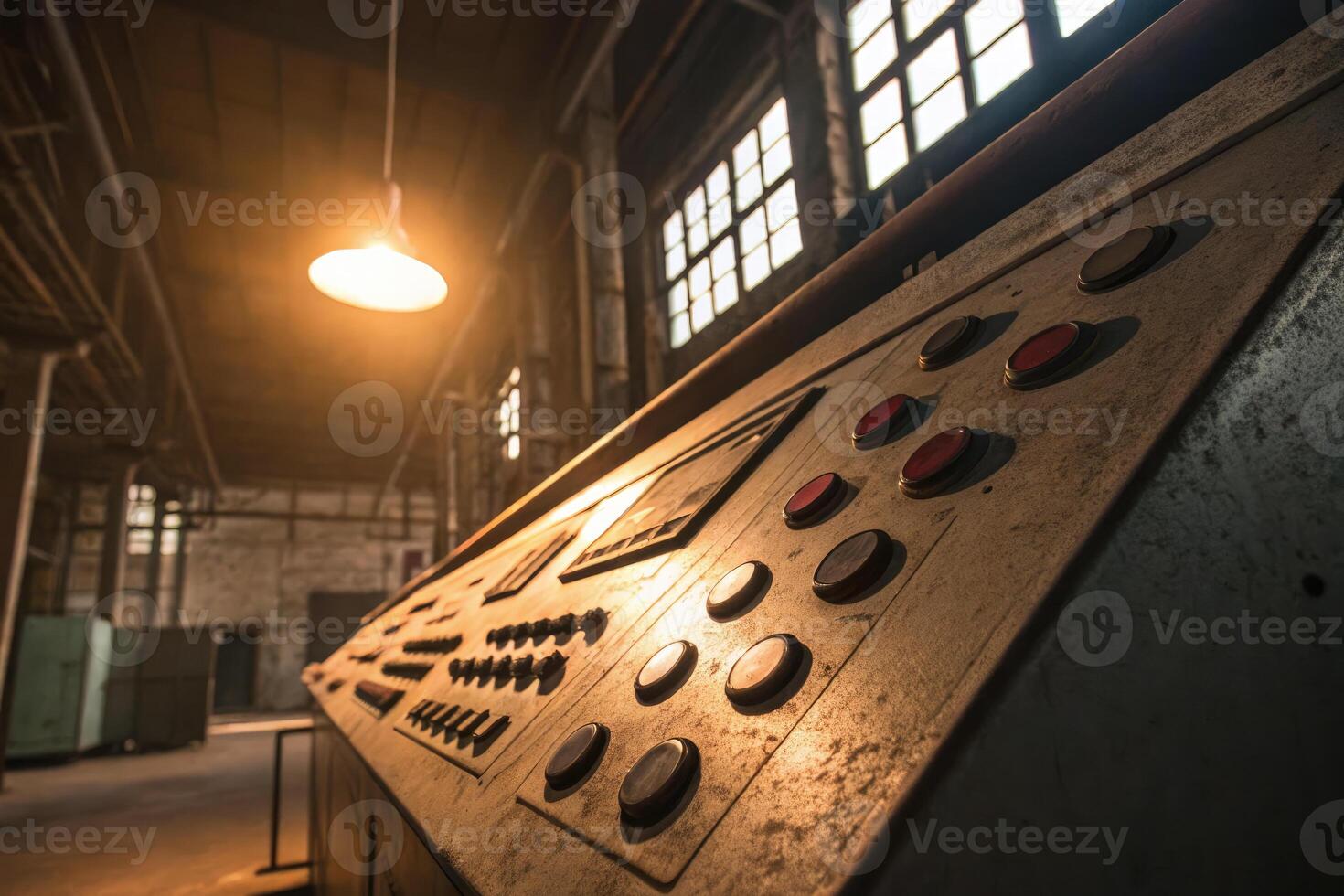 Close-up of a weathered control panel, hinting at an industrial past and operational machinery. photo