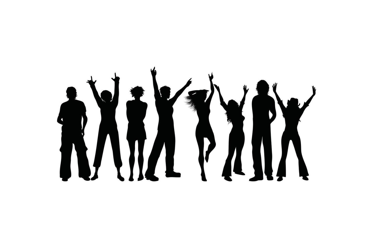 Comprehensive Silhouette set Collection of Dancing People in Various Energetic Poses Expressing Celebration Joy and Movement Perfect for Party Music Festival set and Performance vector