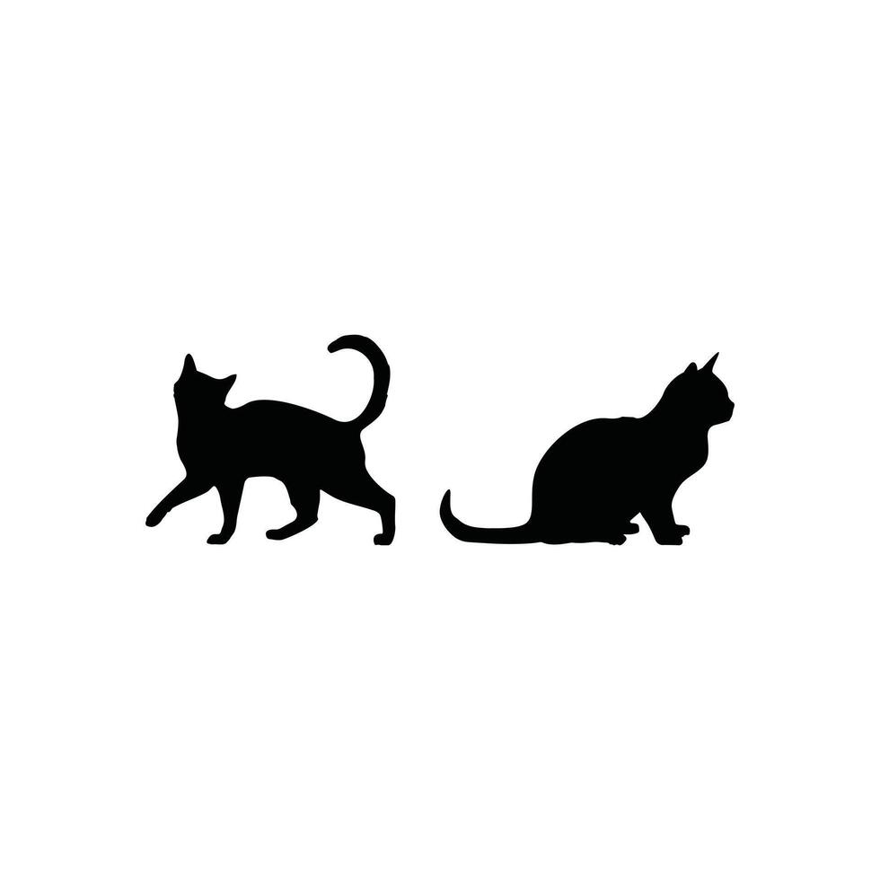 Elegant Cat Silhouette Collection Graceful Feline Designs for Creative and Whimsical Projects Across Print and Digital Media vector