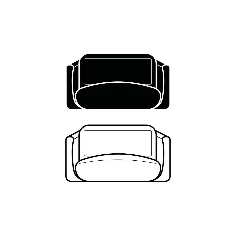 Artistic Hand Drawn Sofa Outline Icons for Stylish Furniture Themes and Silhouette Designs Used in Web and Print Layouts vector