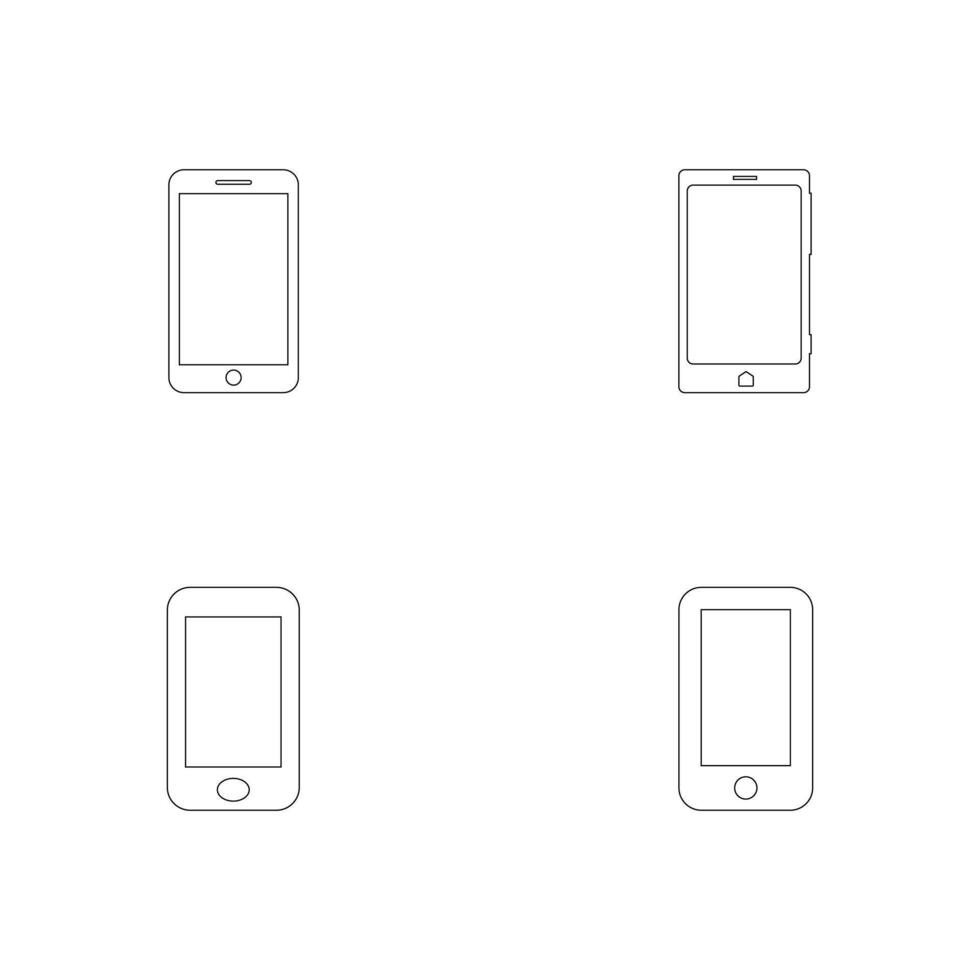 Minimalist Phone Icon Set Outline Call and Telephone Symbols Collection on White Background vector