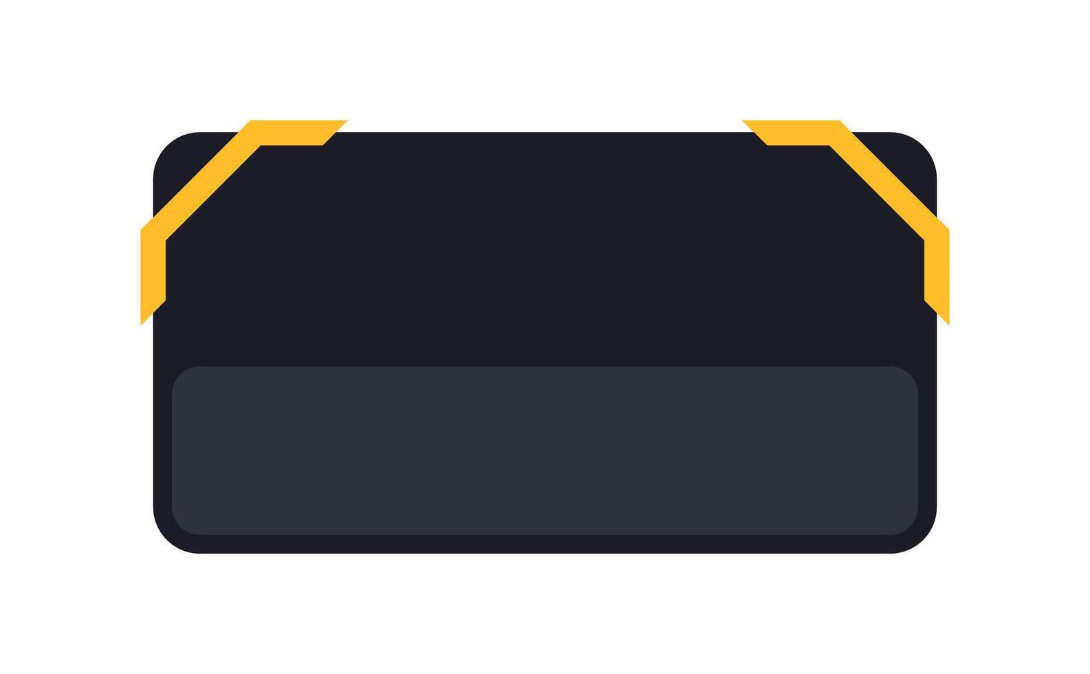 Minimal Dark UI Panel with Status Bar. Modern Interface Module Yellow Line. Clean Dashboard Element vector