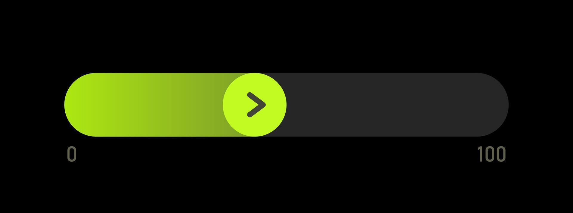 Gradient Progress Slider UI. Minimal Slider with Arrow Button. Modern Percentage vector