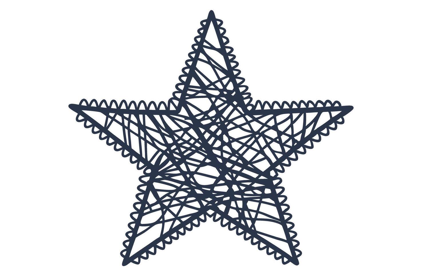 Abstract star design with geometric line pattern and loop edges vector
