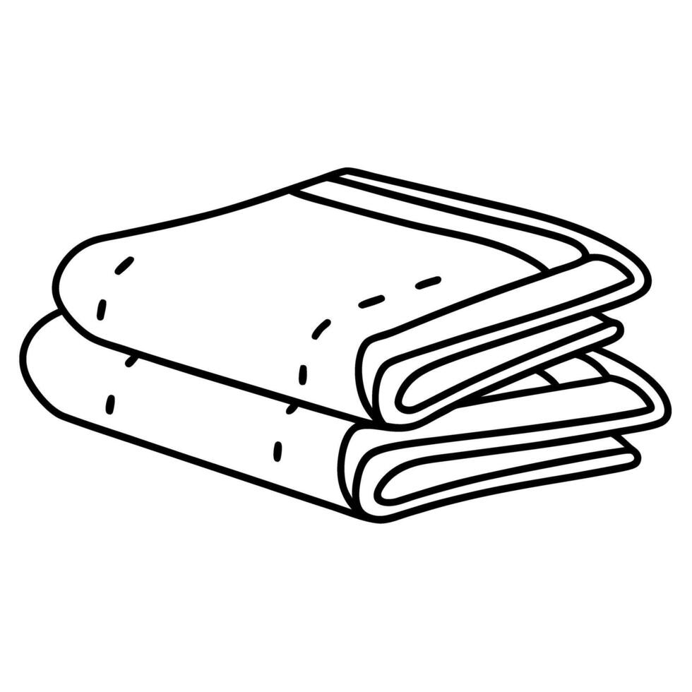Folded blanket illustration, minimalist cozy, comfort, home, bedding, textile art vector