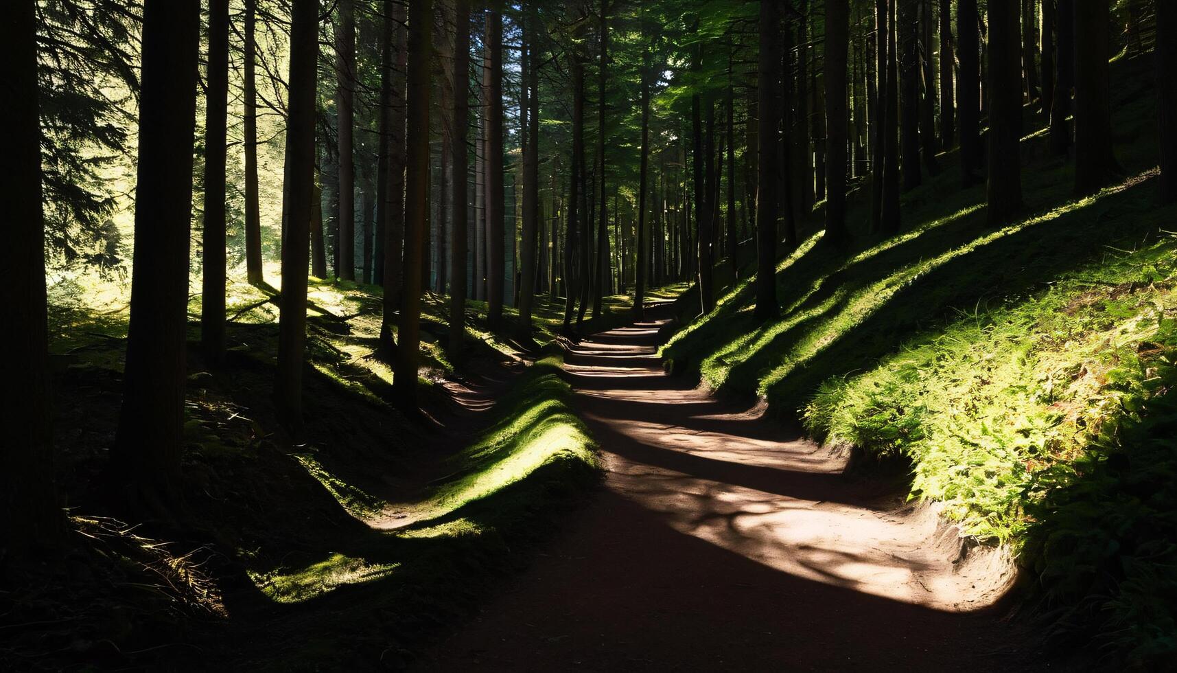Path Through Forest with Trees and Light photo