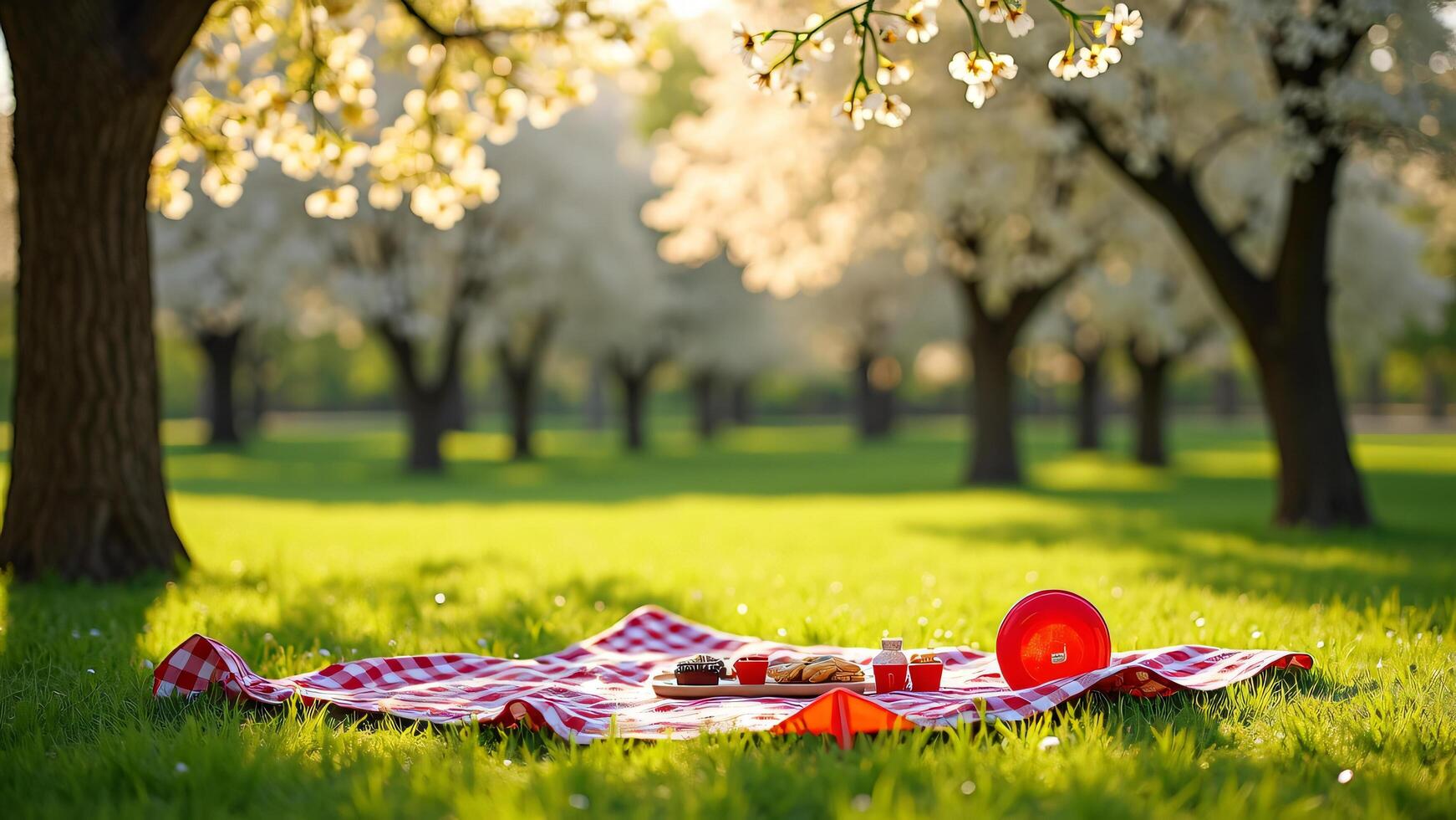 Picnic Blanket with Food in Orchard Park photo