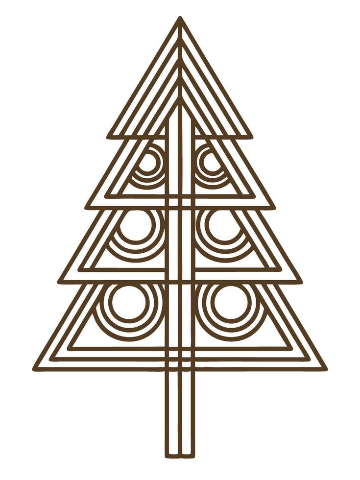 Geometric tree design abstract line art for modern decor inspiration vector