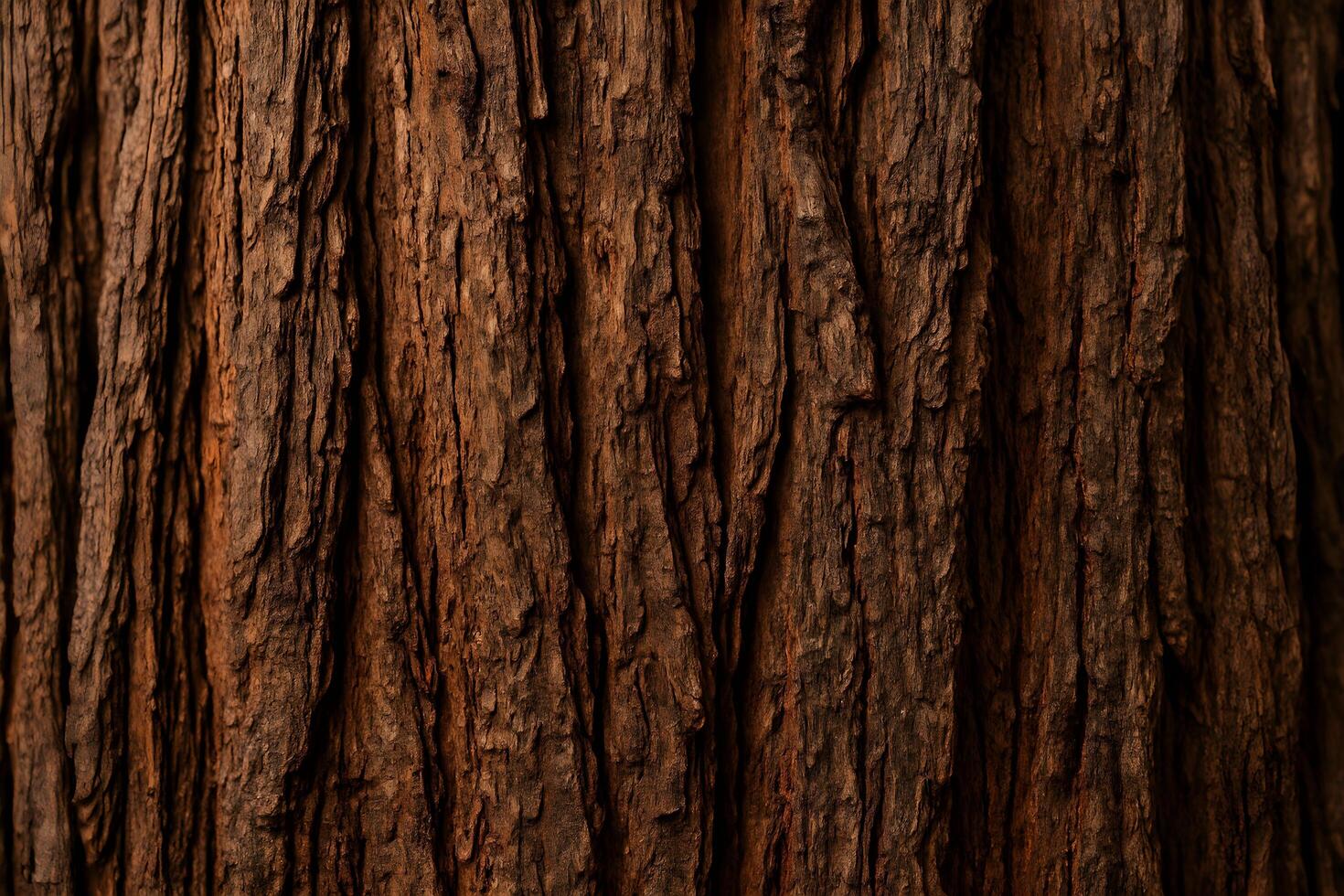 A close up of a tree trunk with brown bark photo