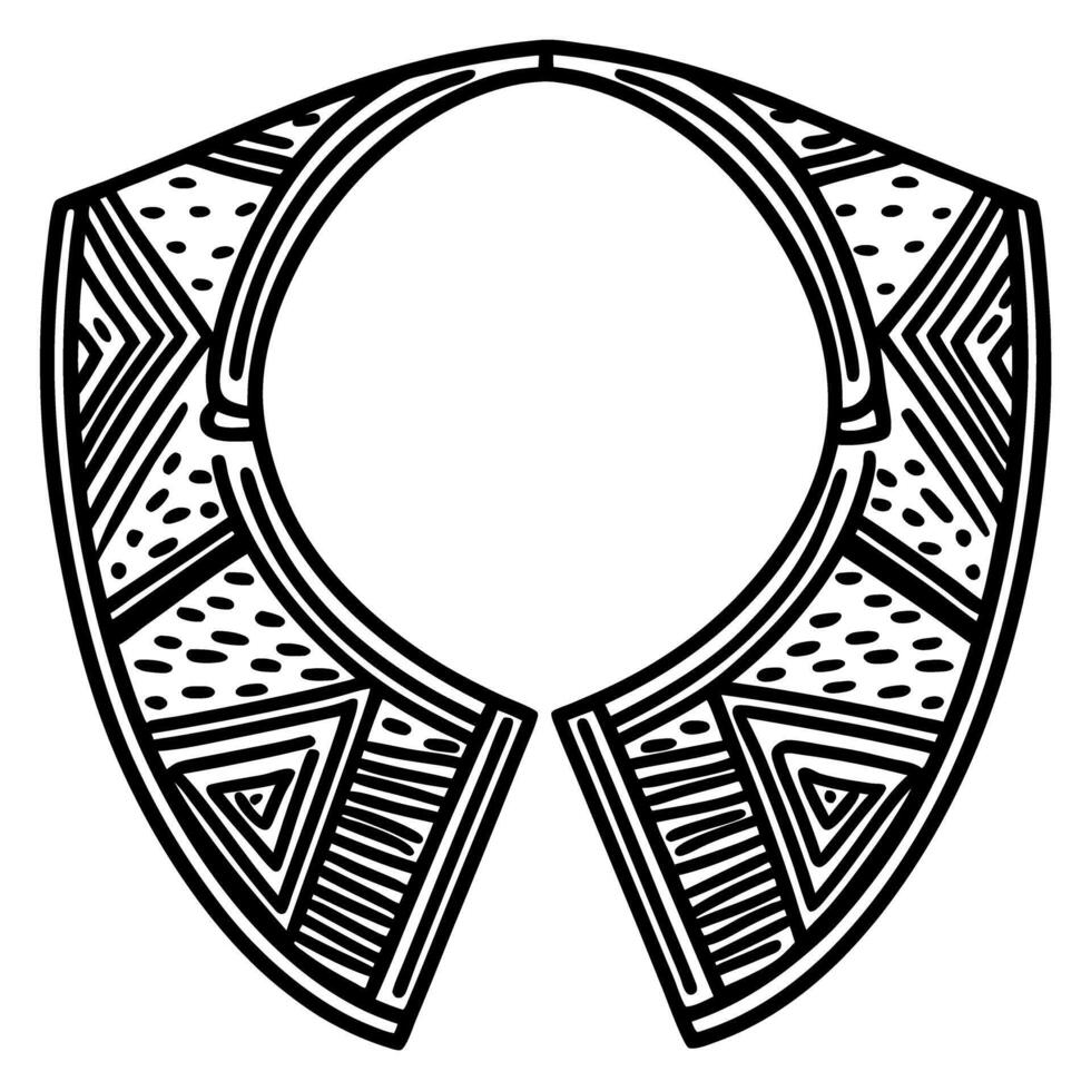 intricate african inspired collar design with geometric patterns and bold line art details vector