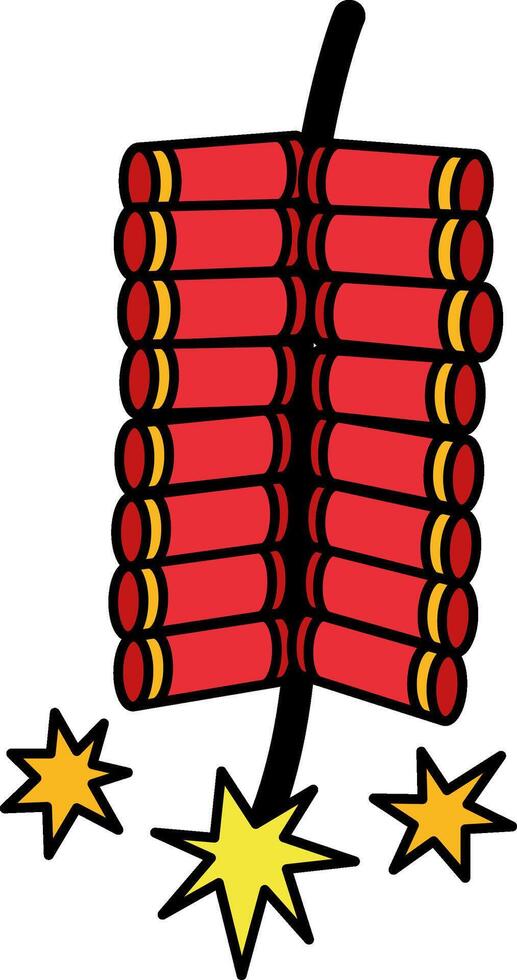 isolate illustration of a Chinese firecracker vector