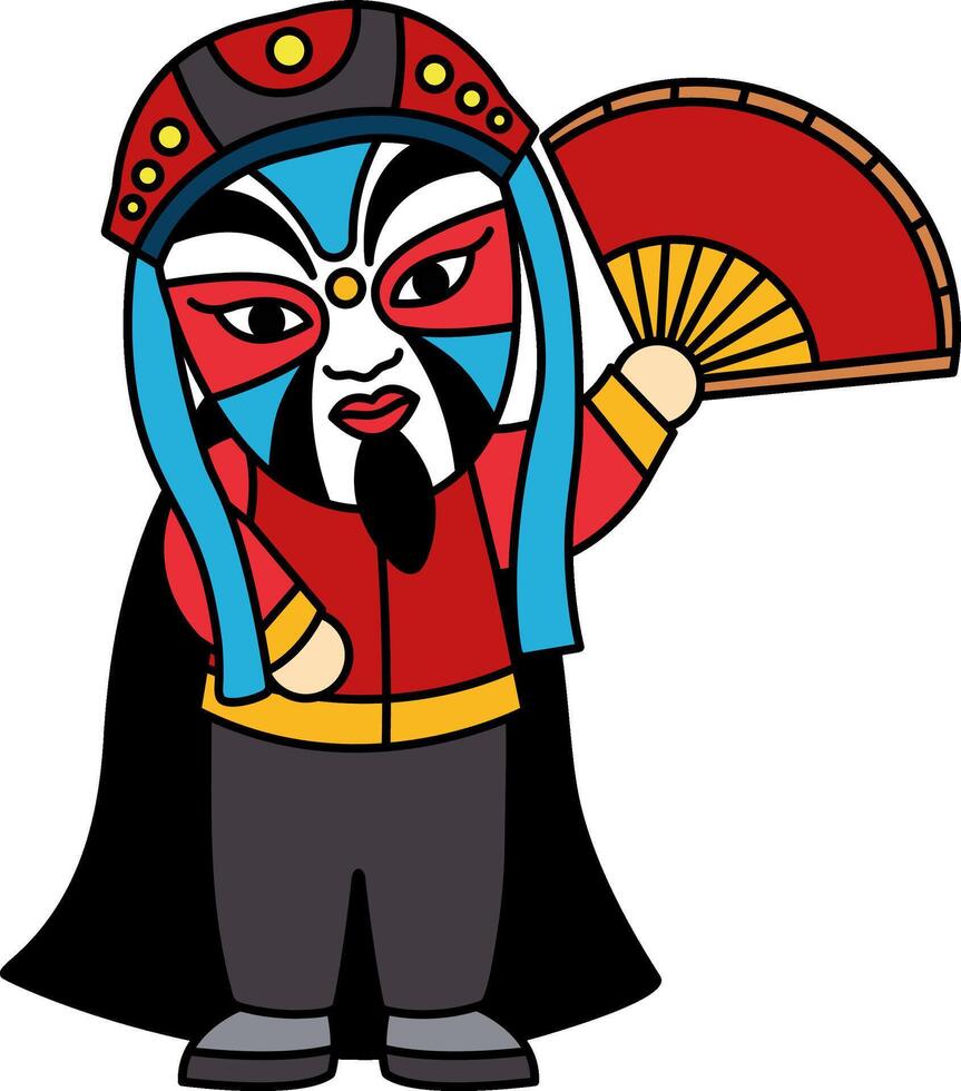 chinese face changing performance bian lian vector