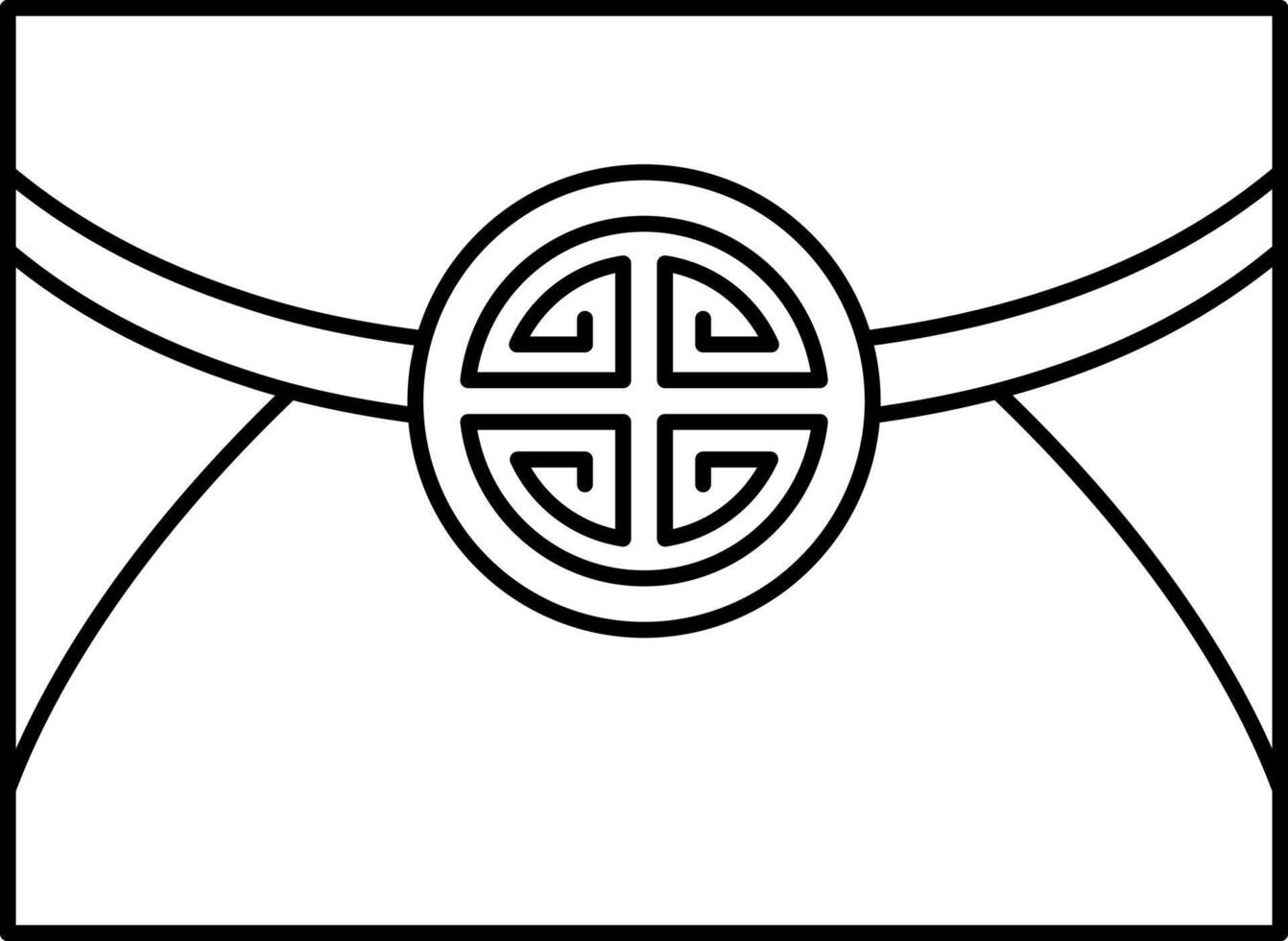 isolate black and white illustration icon of ang pao red envelope vector