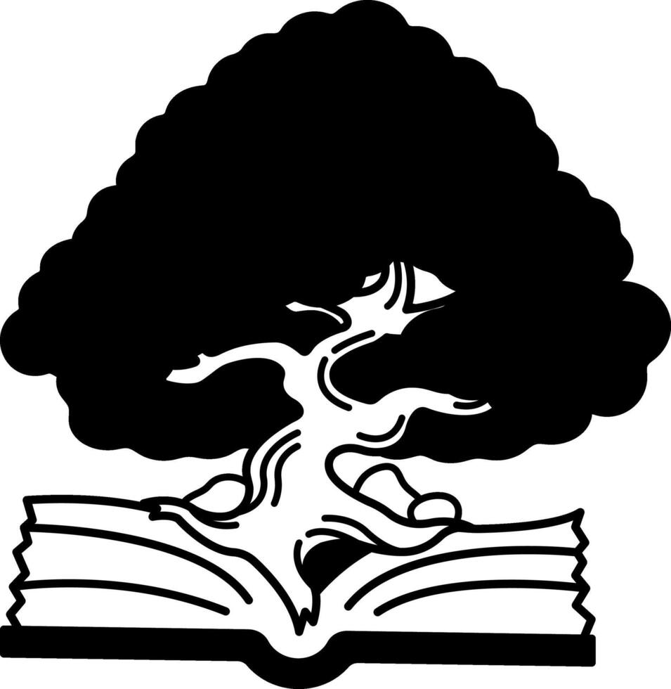 black and white illustration of a botany book vector