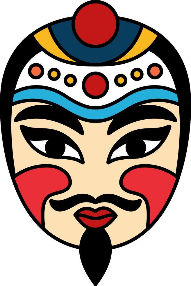 isolate illustration of chinese face mask vector
