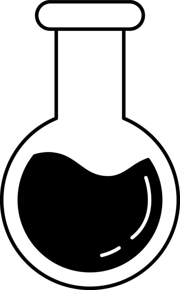 black and white isoalte illustration of a beaker vector