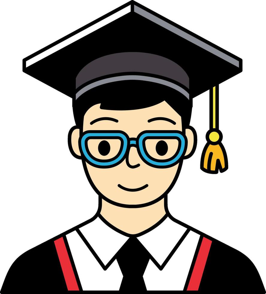 a man wearing graduation gown vector