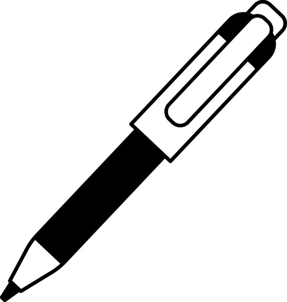 black and white illustration of a pen vector