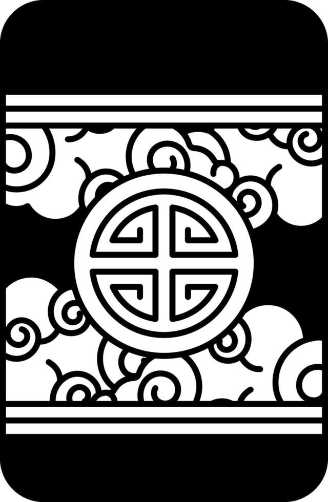isolate black and white illustration of ang pao red envelope vector