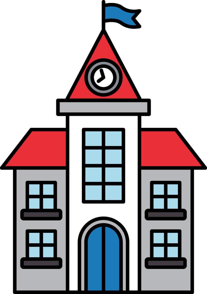 illustration icon of a school building vector