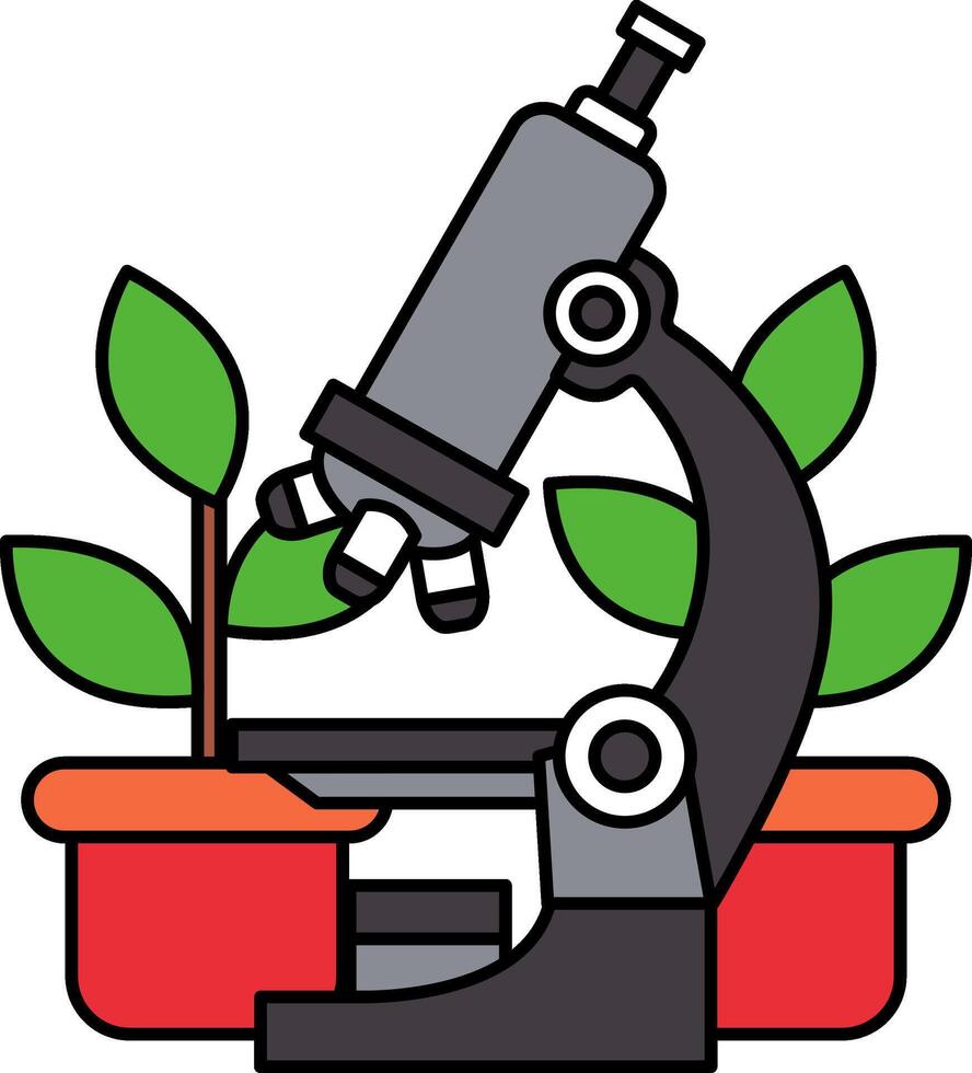 a microscope placed next to a plant vector