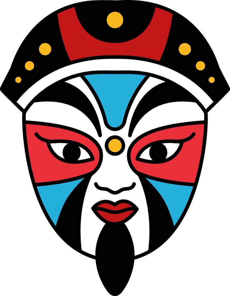 illustration of a bian lian chinese face mask vector