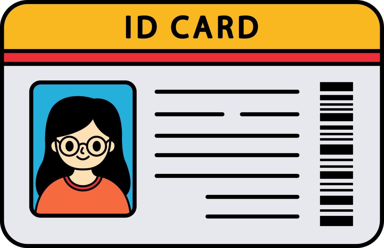 illustration of a female student ID card vector