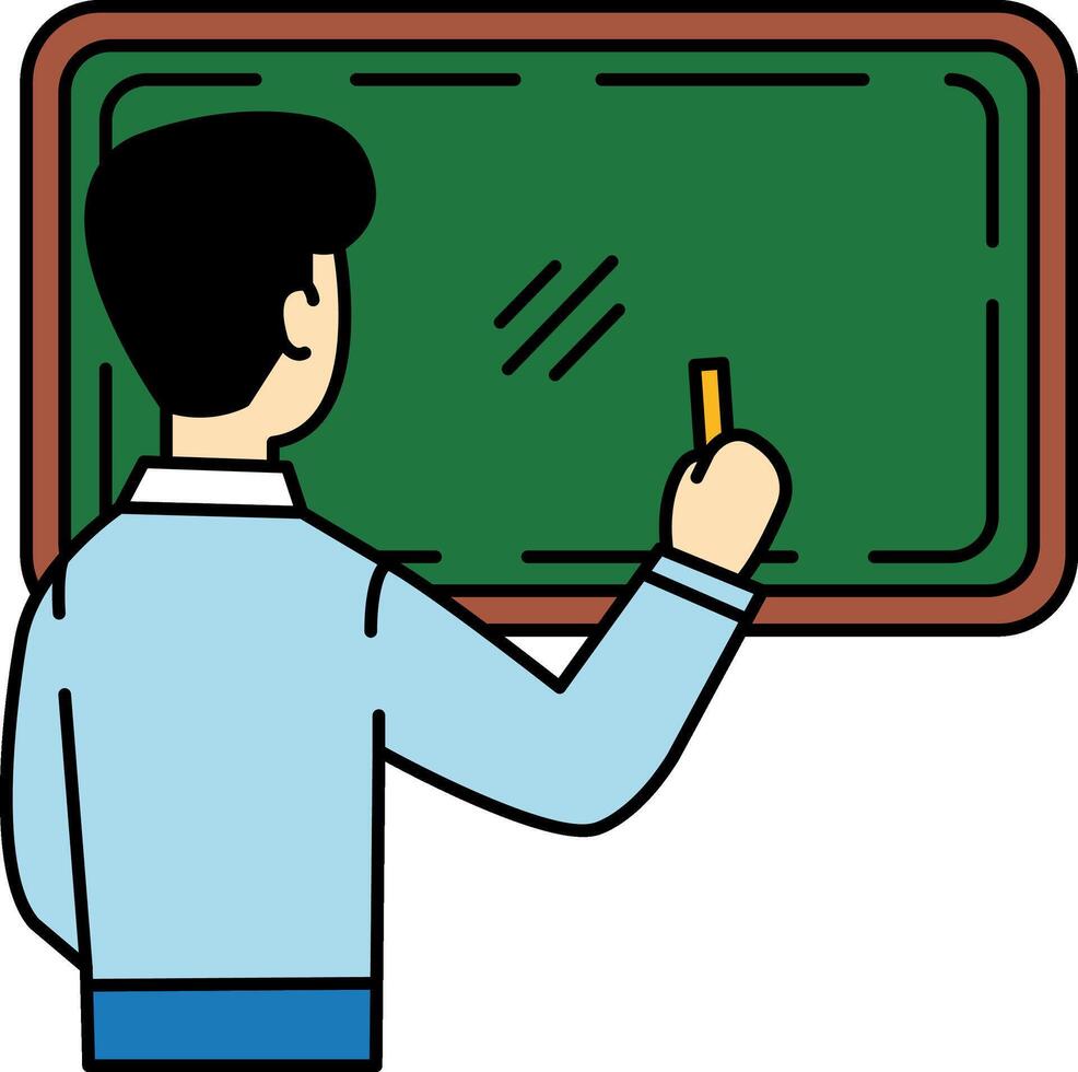A man writing on a blackboard vector