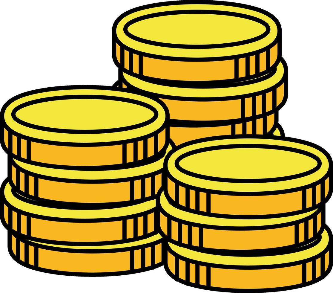 a stack of gold coins icon vector