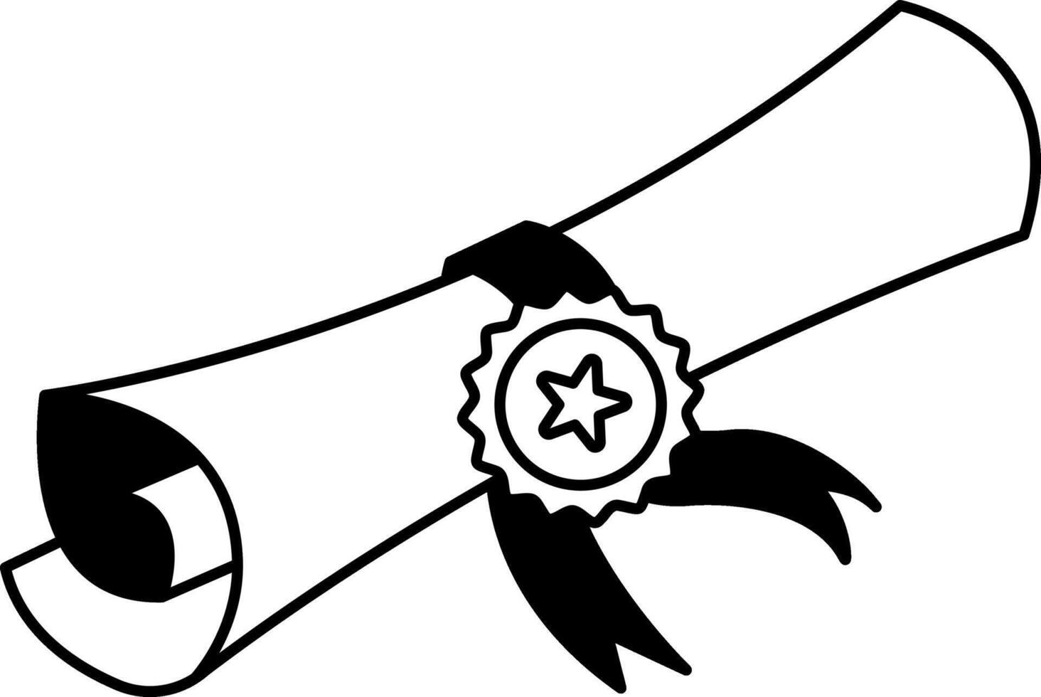 black and white illustration of a diploma vector